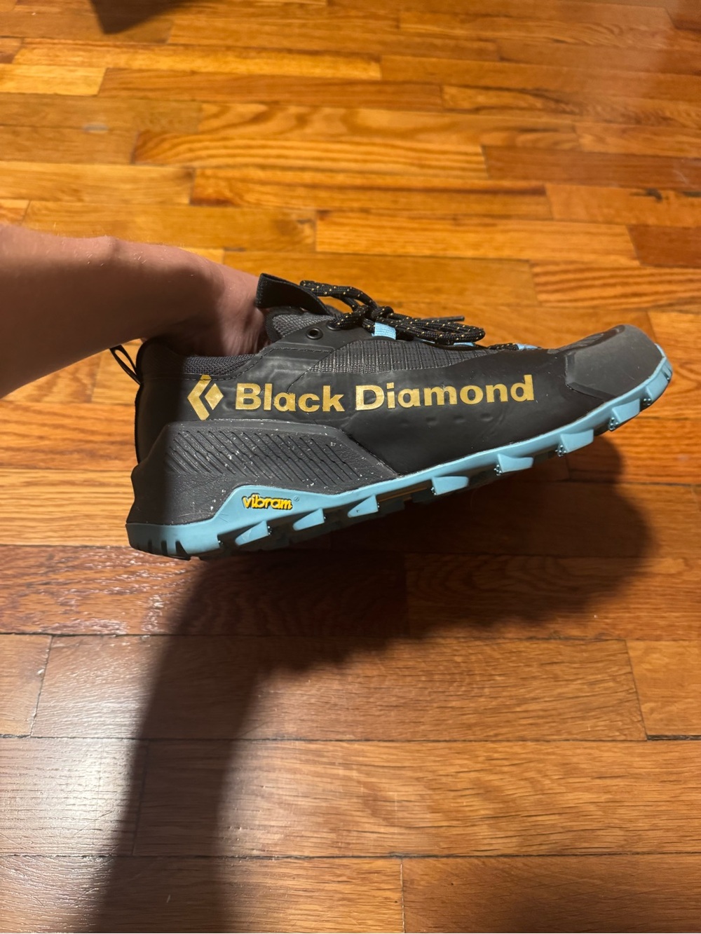 Black Diamond Low-Cut Hiking Shoe in Black and Light Blue